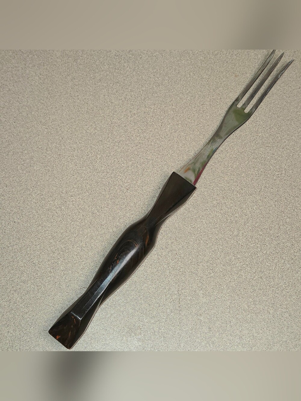Cutco 1726 Stainless Steel Turning Meat Fork 3 Prong 11" Marbled Handle